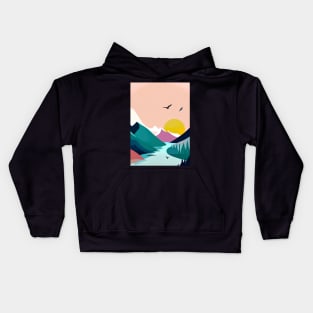 Forest Mountains Sunset Kids Hoodie